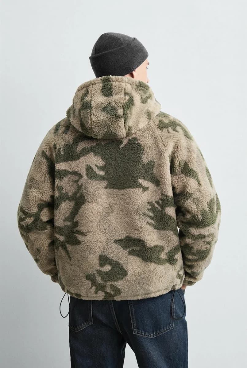 Camo Fleece Hoodie Pullover
